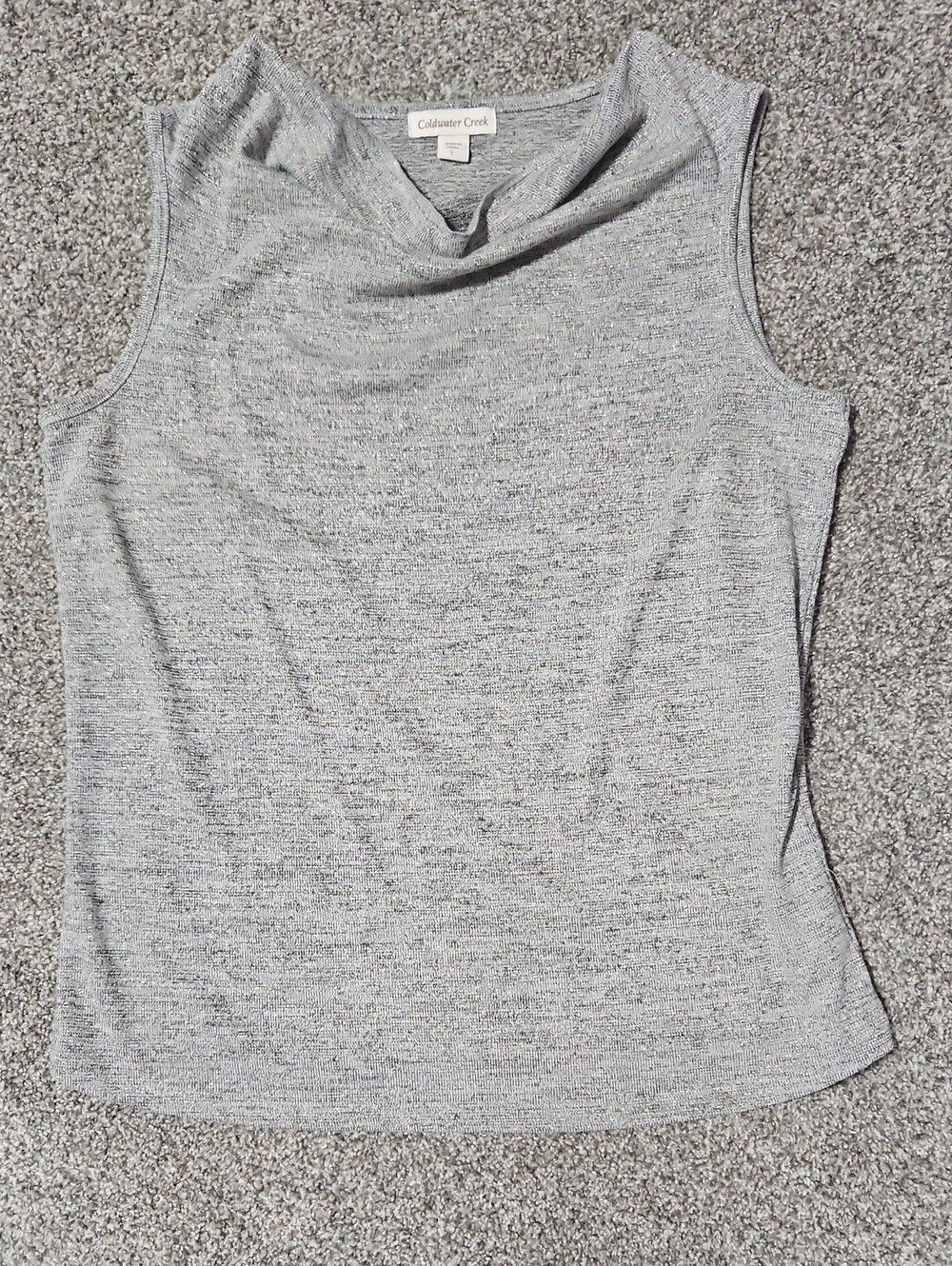 Coldwater Creek Light Gray Sleeveless Cowl Neck Tank